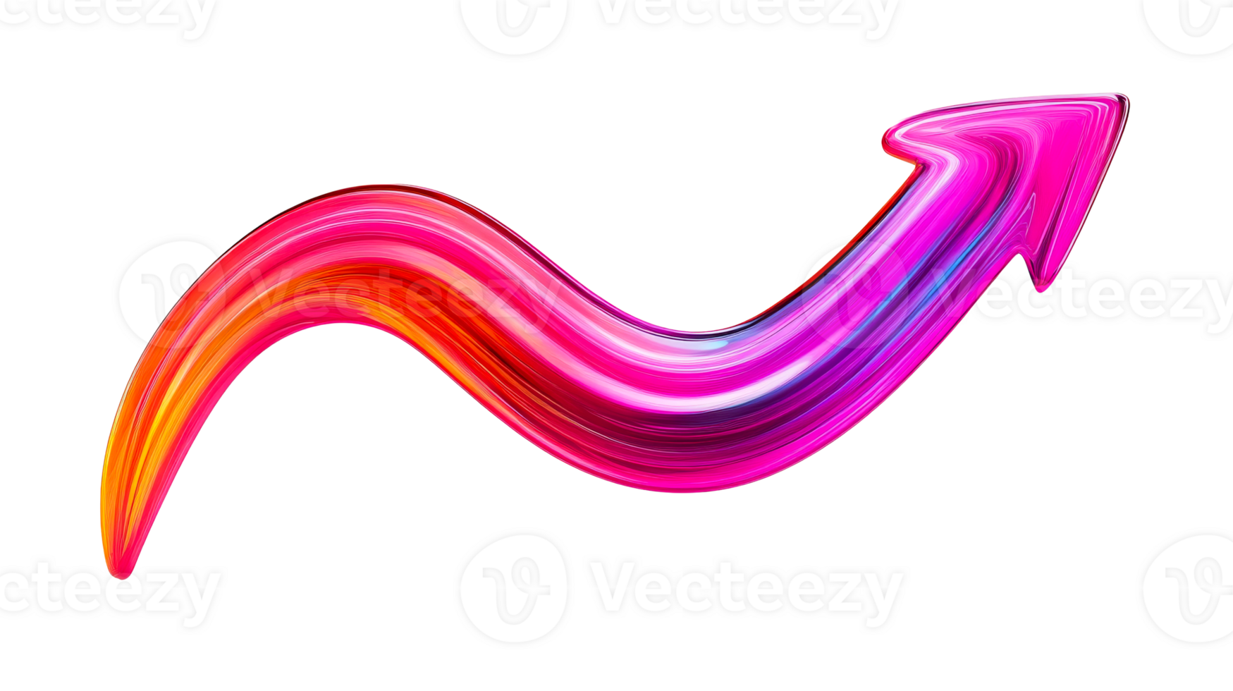 Colorful upward arrow for growth, abstract symbol , cut out transparent png