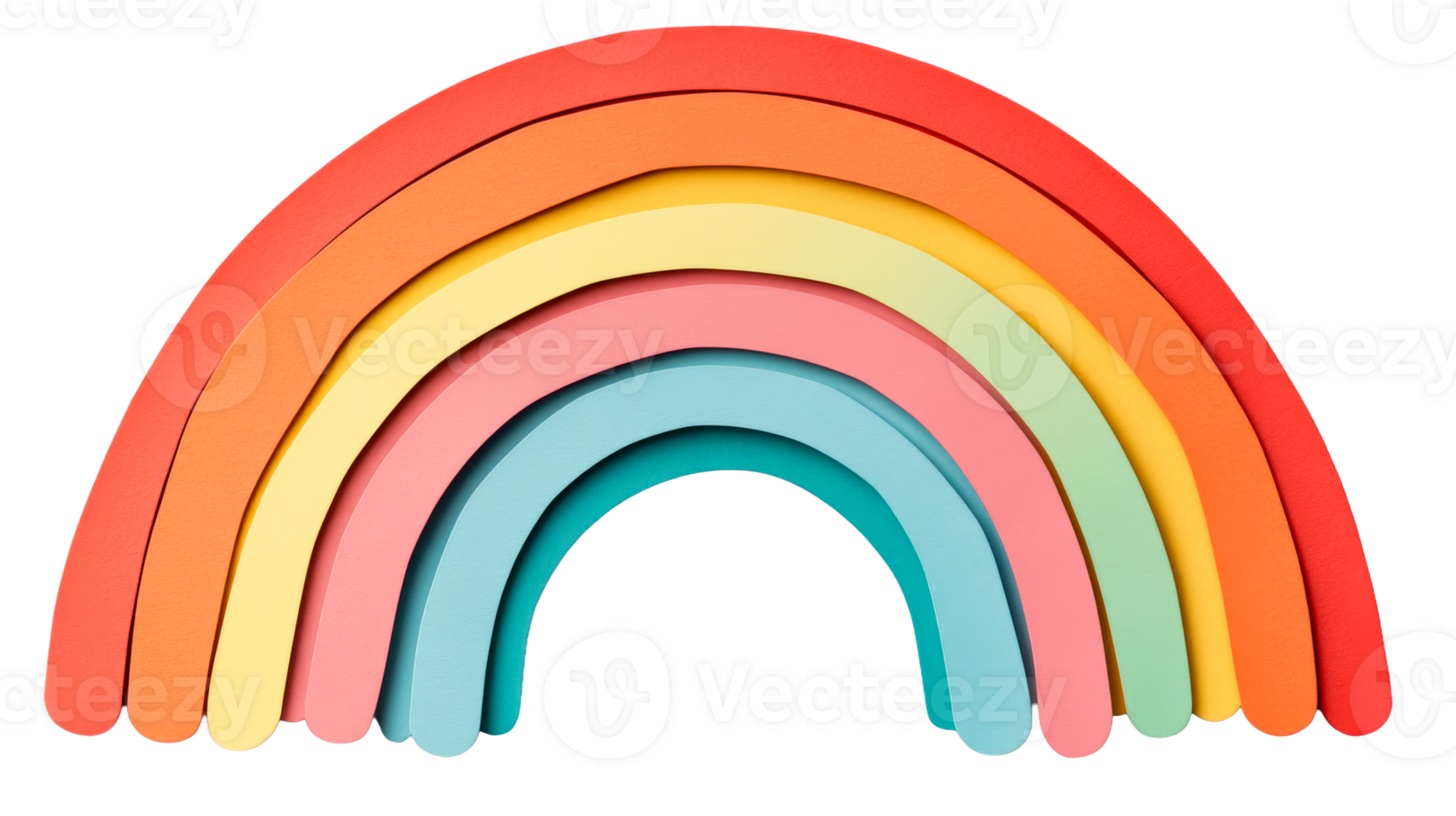 Colorful rainbow arch on black backdrop, vivid layered design, cut out transparent png
