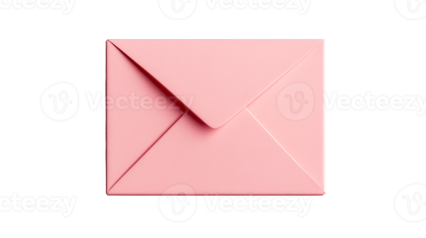 Delicate pink envelope for greetings, correspondence, cut out transparent png