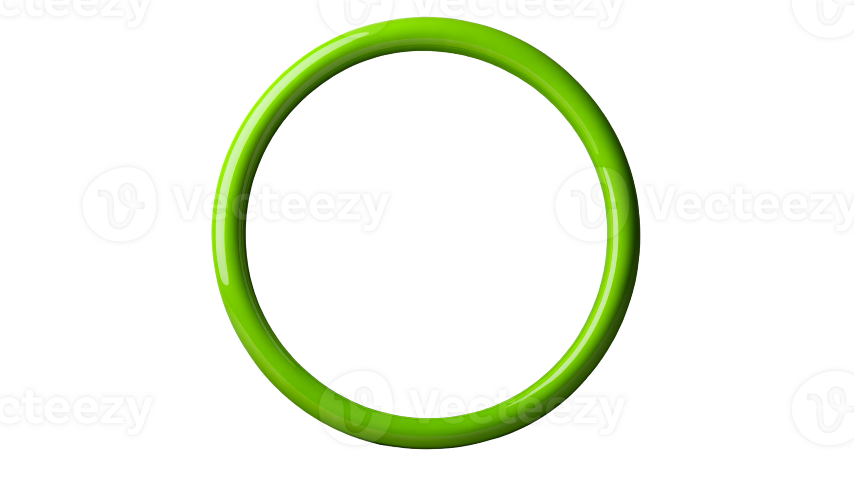 Shiny green circle, round frame with glow, cut out transparent png