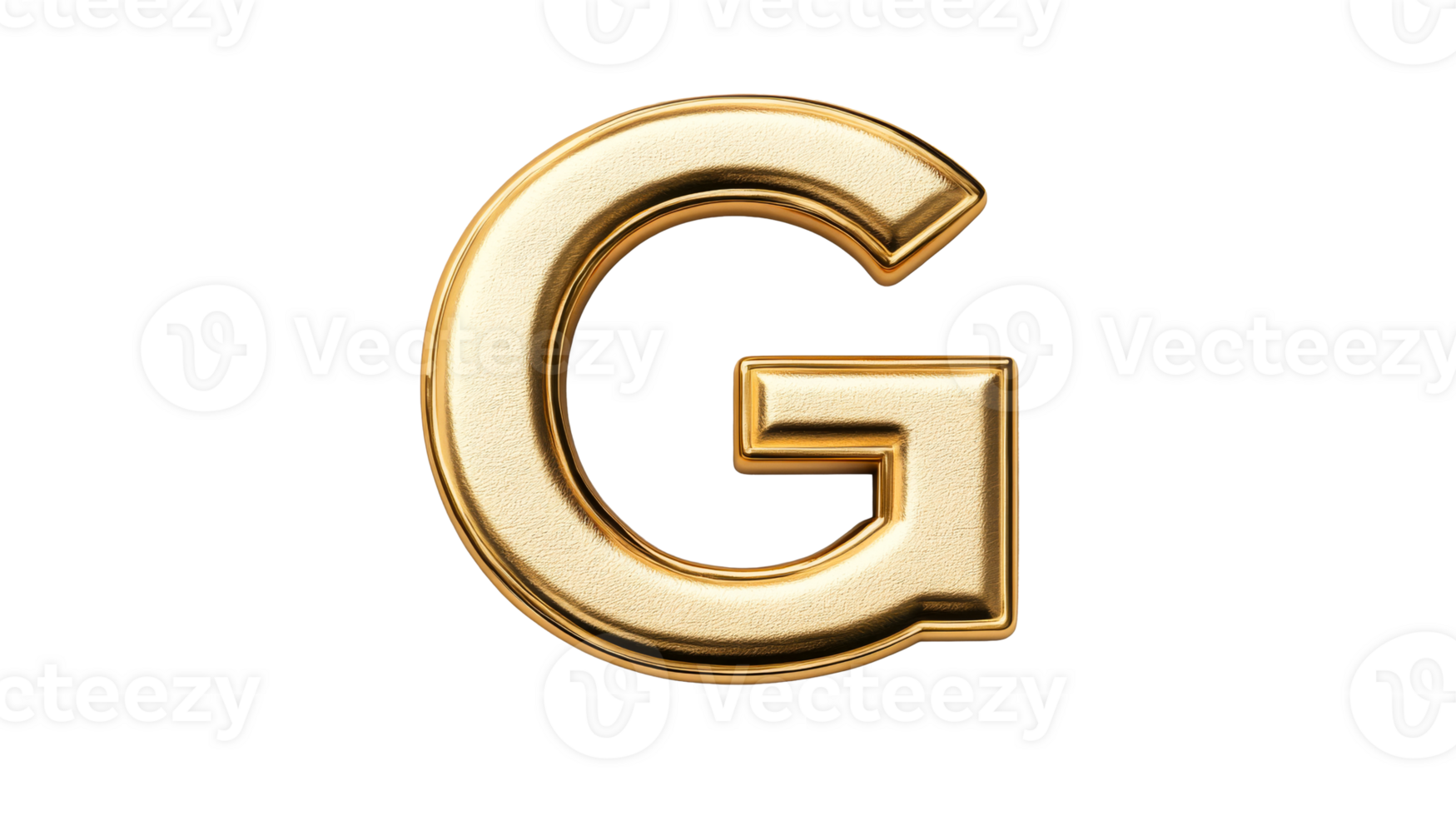 Golden Capital Letter G Symbol Isolated, cut out transparent png