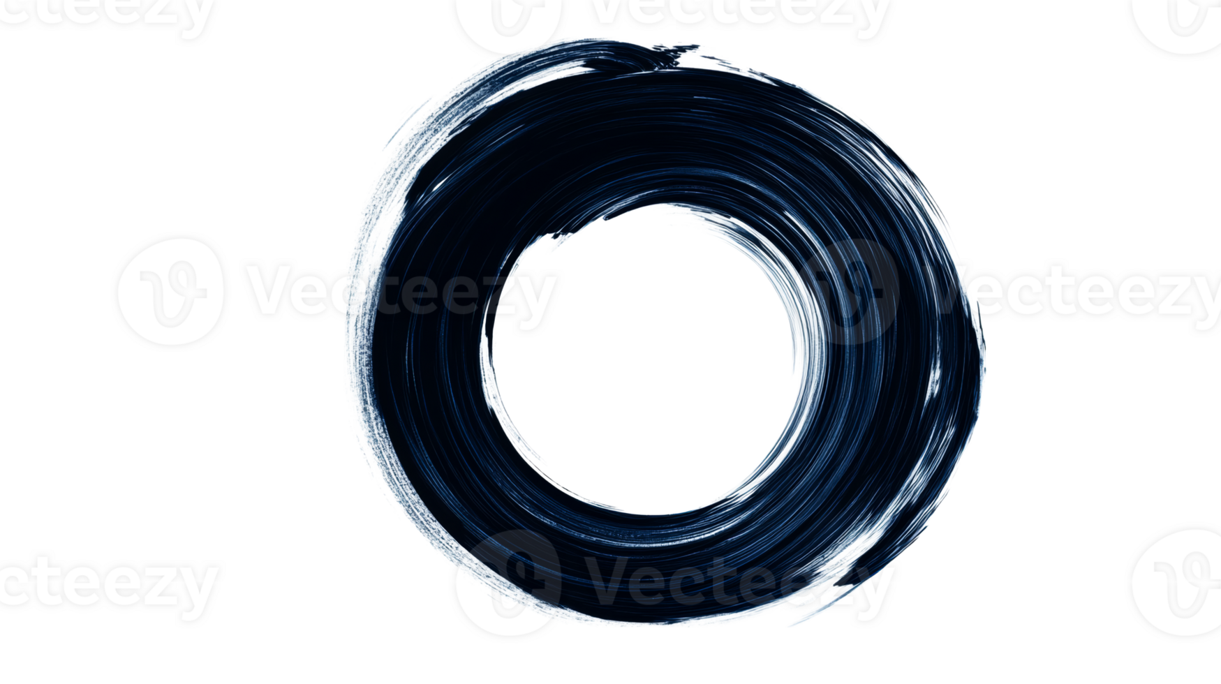 Abstract circle shape background, blue color, isolated object, cut out transparent png