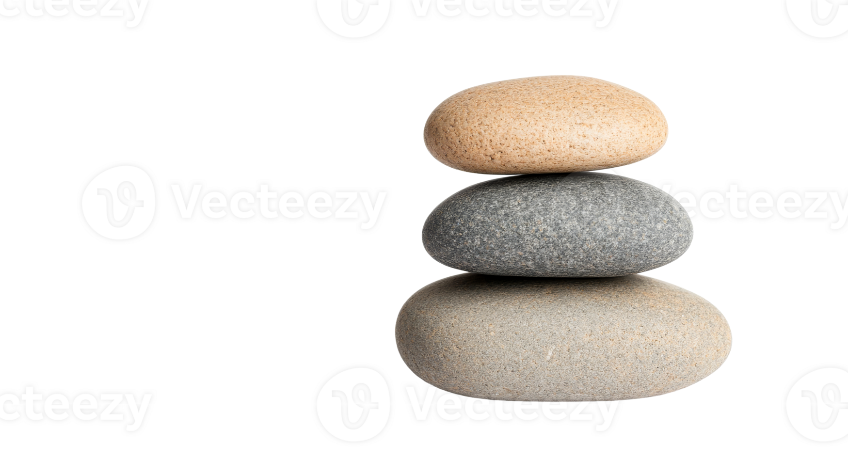 Zen Stone Pile on Black Background for Balance, cut out transparent png