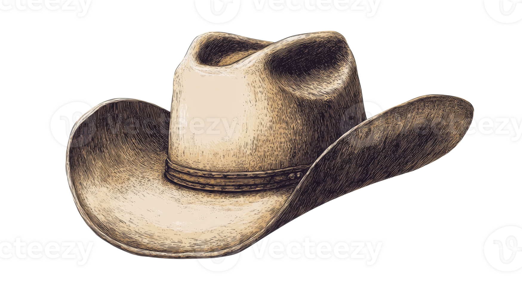 Elegant cowboy hat illustration, stylish headwear fashion, cut out transparent png