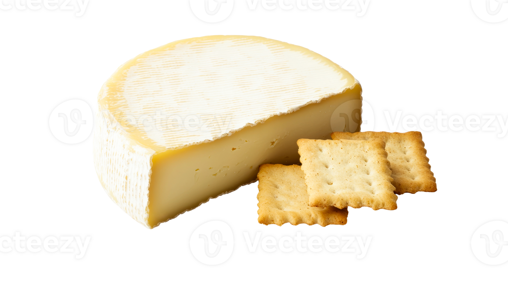 Wheel of cheese and crackers food arrangement, cut out transparent png