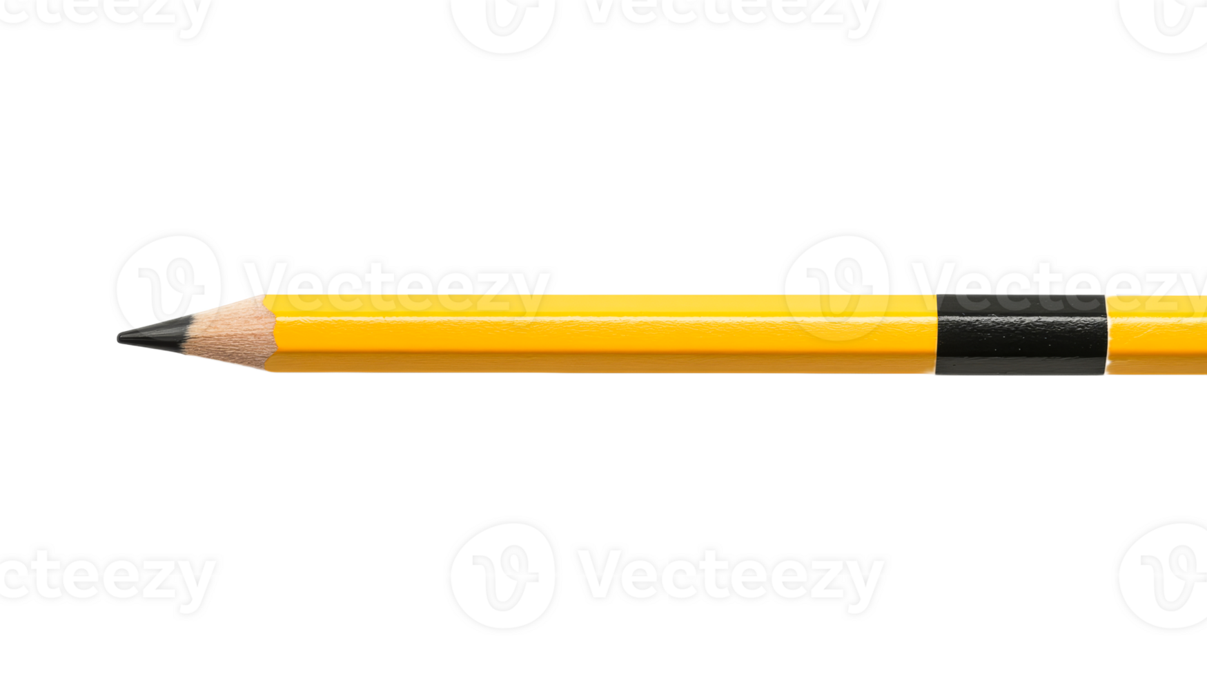 Classic yellow pencil with sharpened graphite lead, cut out transparent png