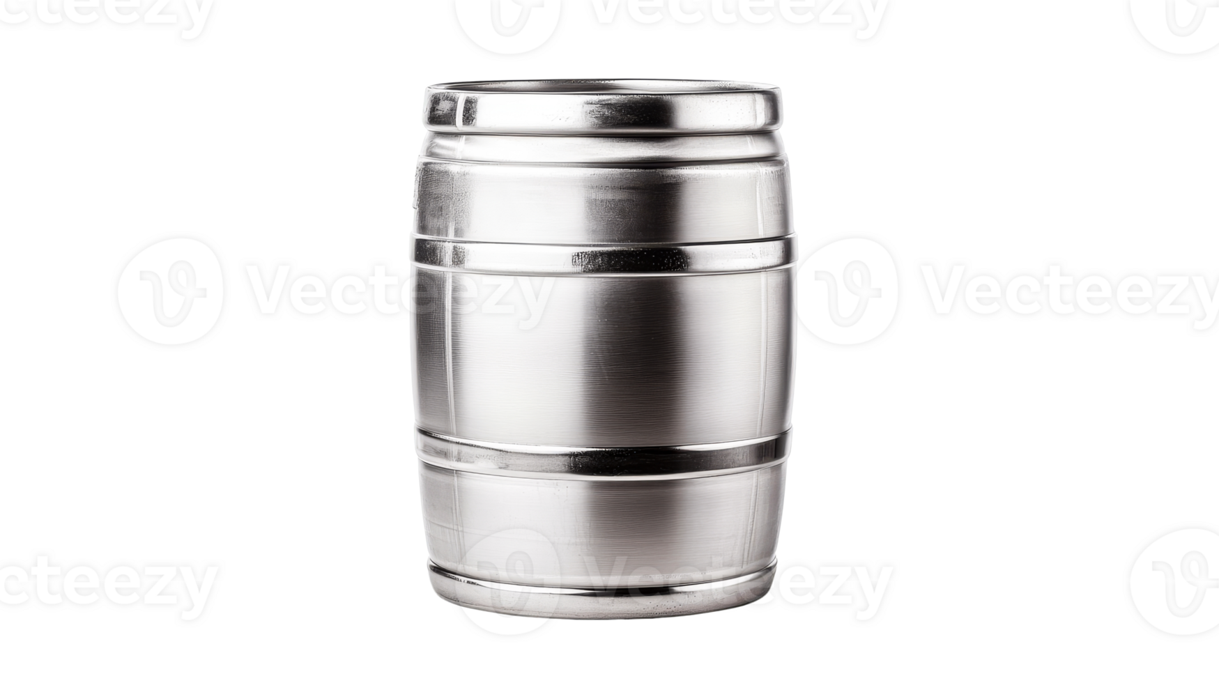 Metal shaker for cocktail preparation, barware, isolated on black, cut out transparent png