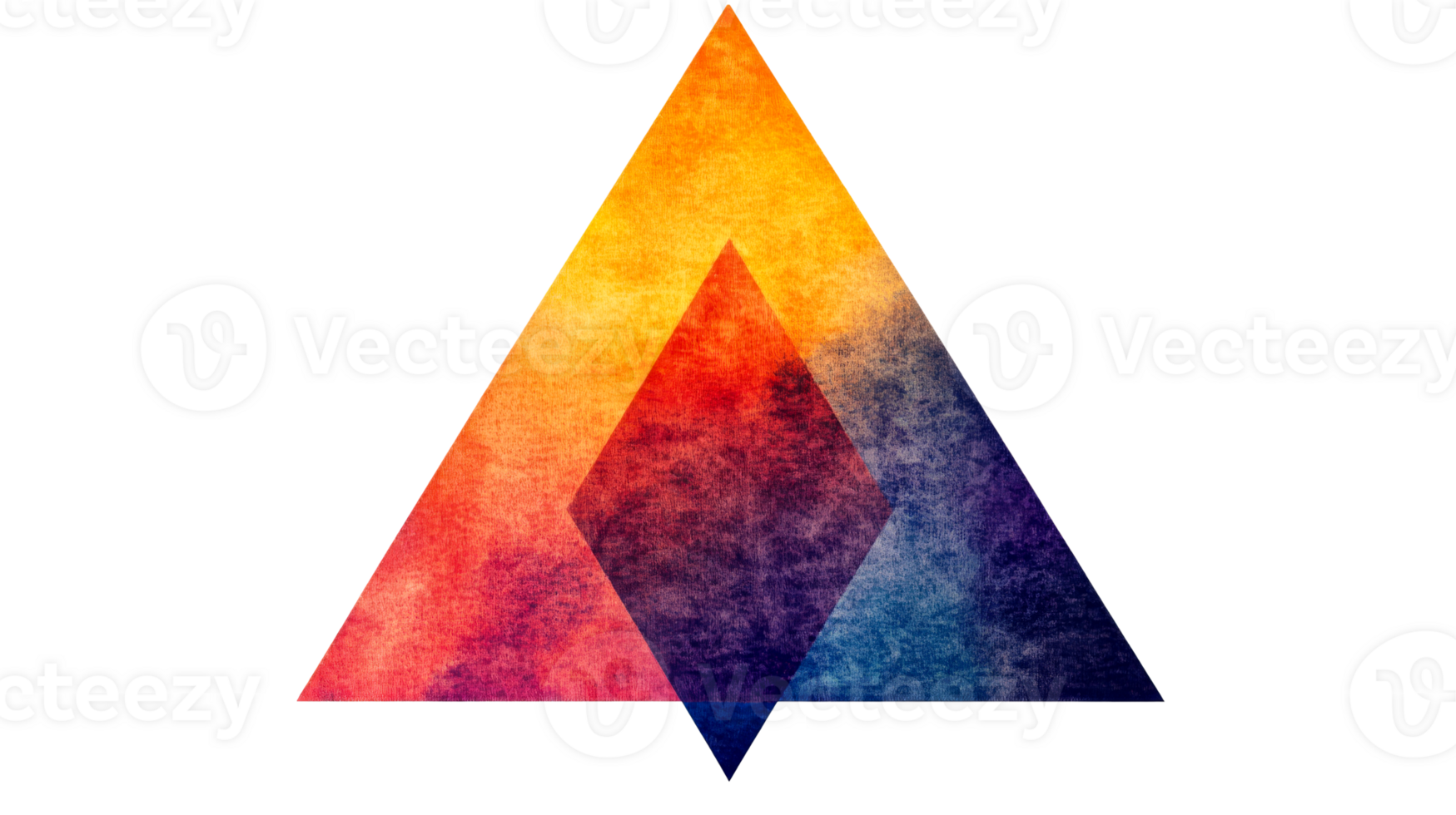 Colorful abstract triangles, graphic geometric shapes, cut out transparent png
