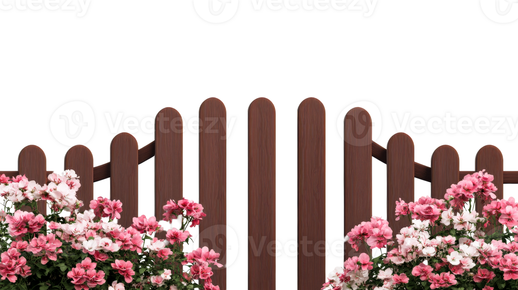Fence With Flowers, Decorative Border, Garden Elements, Cut Out Transparent png