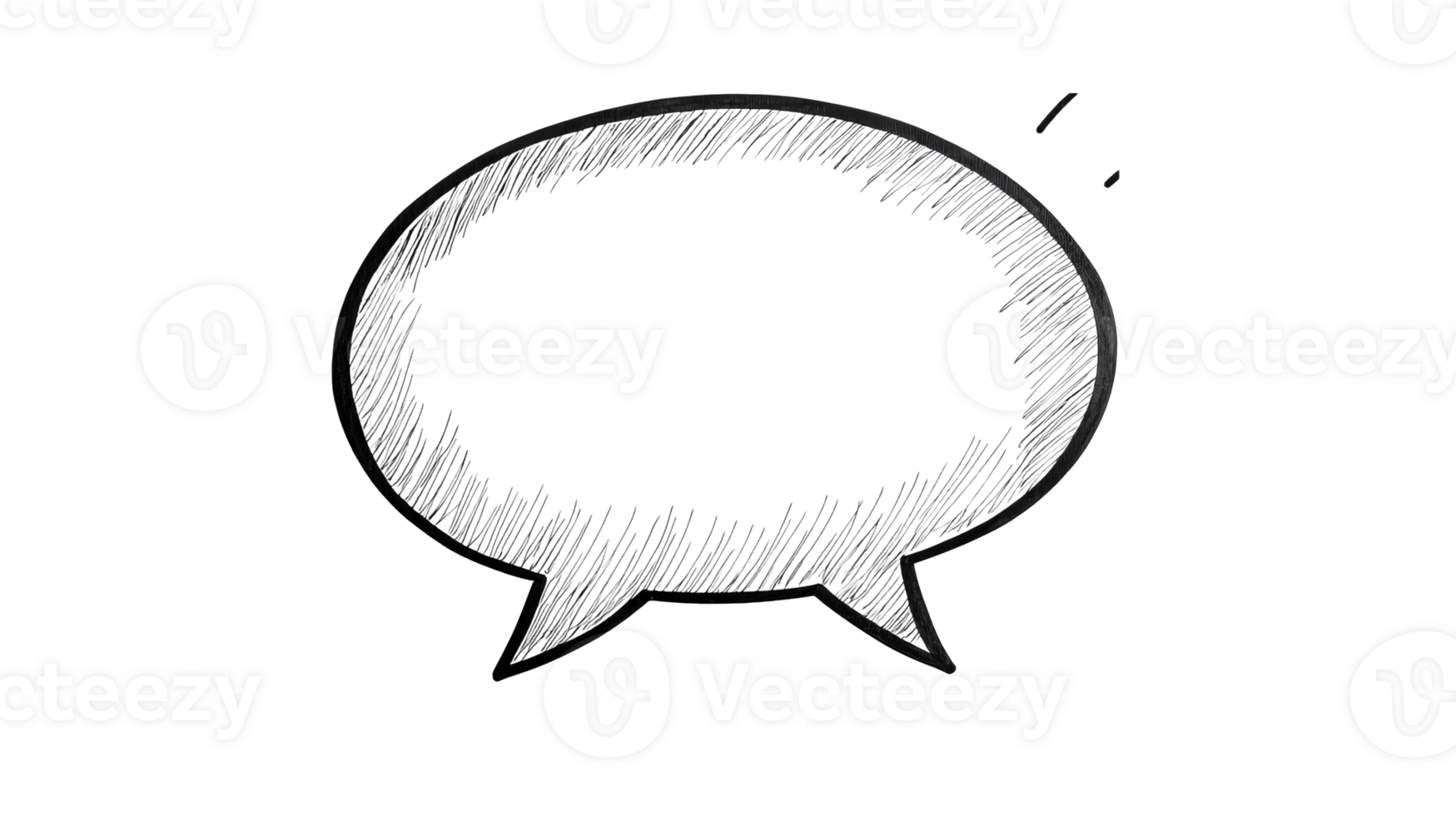 Chalkboard sketch of a speech bubble, talk, discussion, cut out transparent png