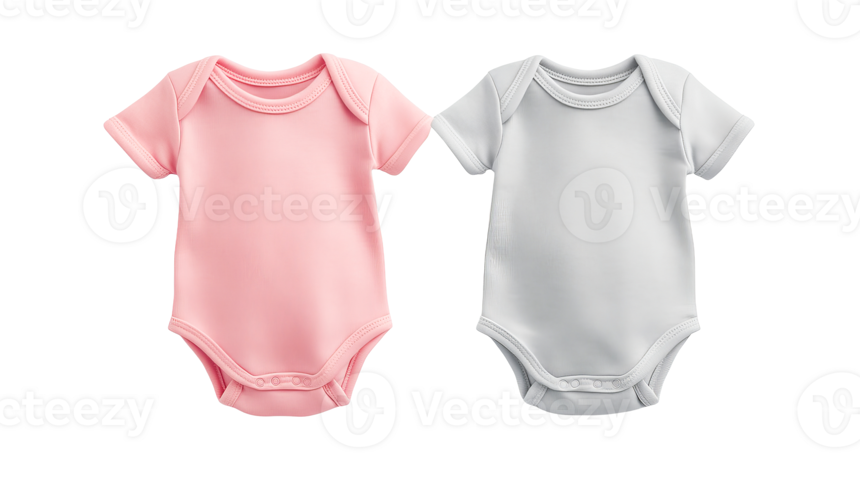 Pink and white bodysuit clothes for a baby, cut out transparent png