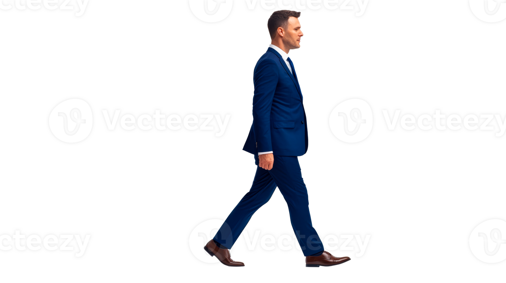 Elegant Businessman Walking, Full Length View, isolated, cut out transparent png