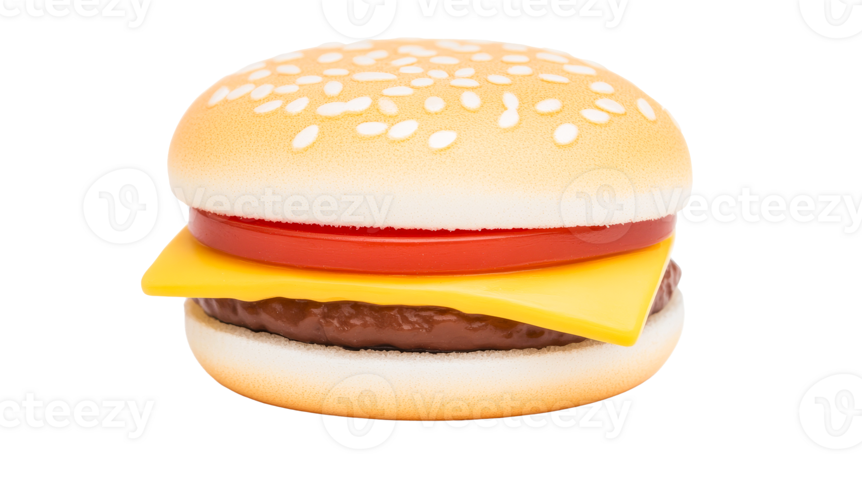 Cheeseburger with tomato and patty, savory fast food, cut out transparent png