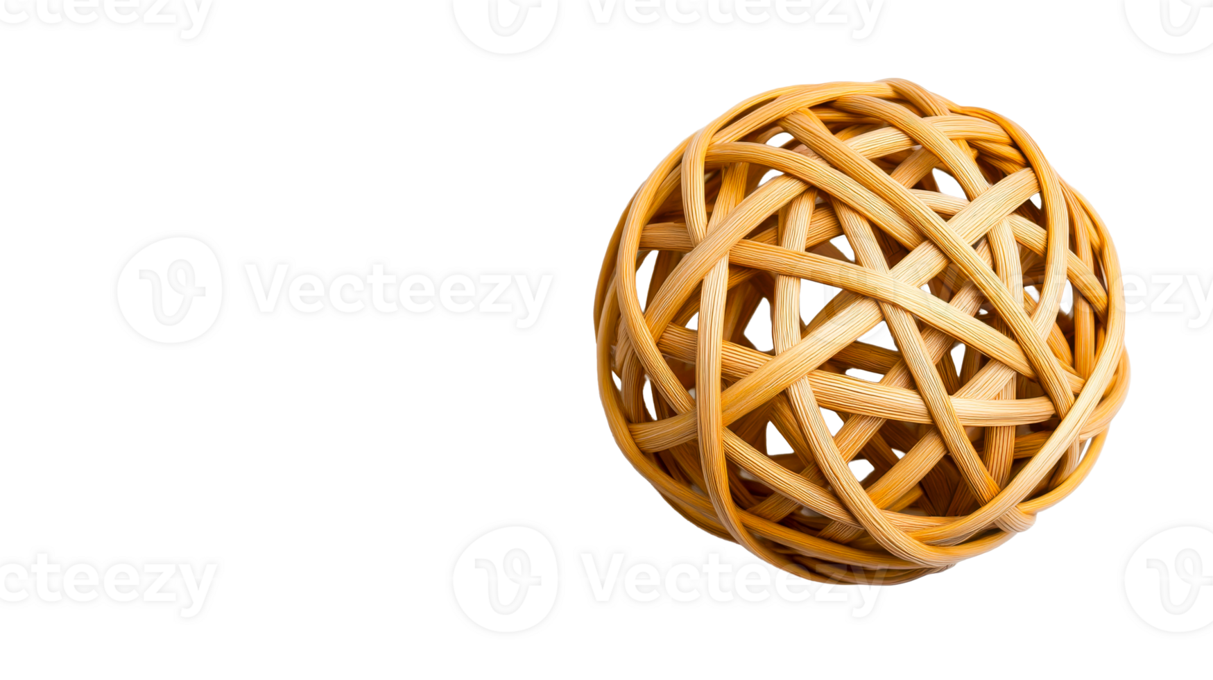 Woven rattan ball, texture art element, detail, craft, decor, cut out transparent png