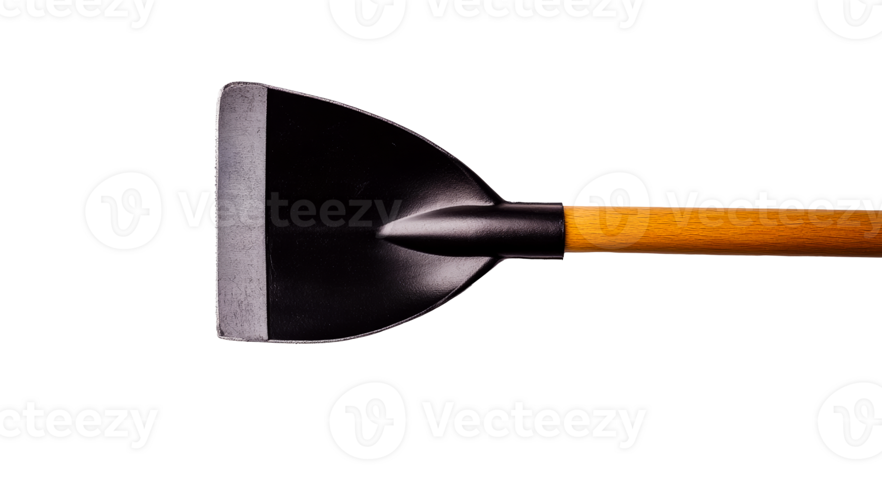 Garden hoe on a black background, cut out transparent png