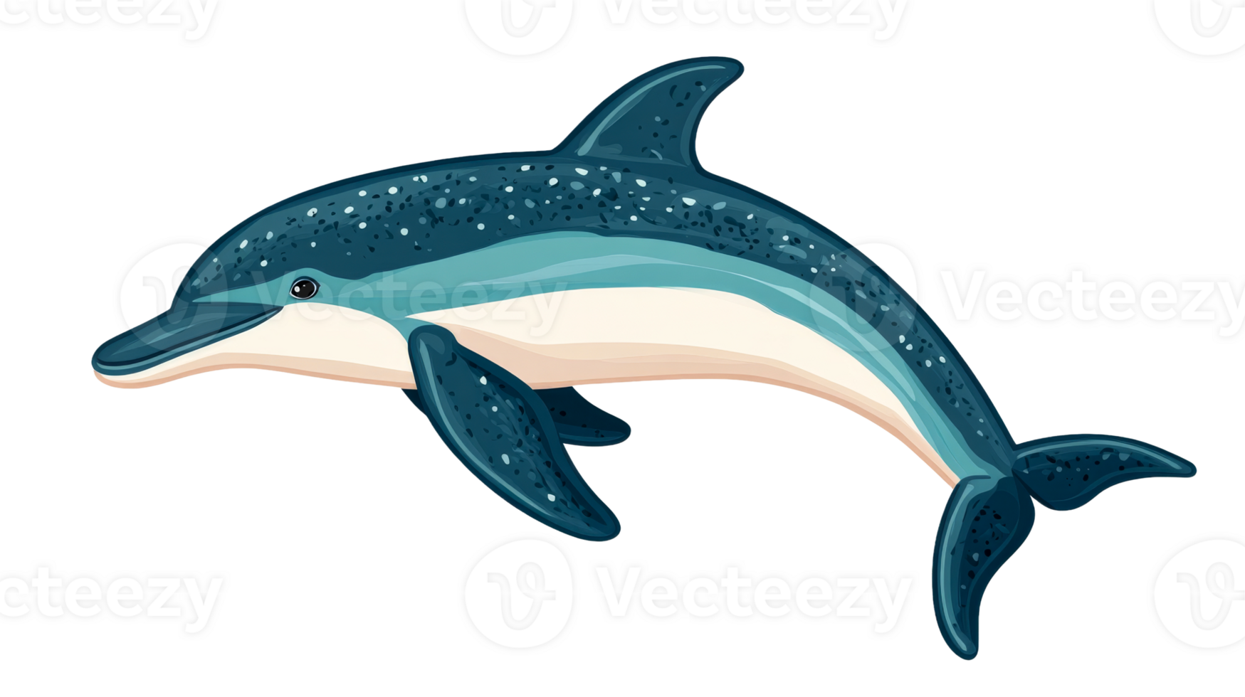 Spotted Dolphin swimming in sea, marine animal, cut out transparent png