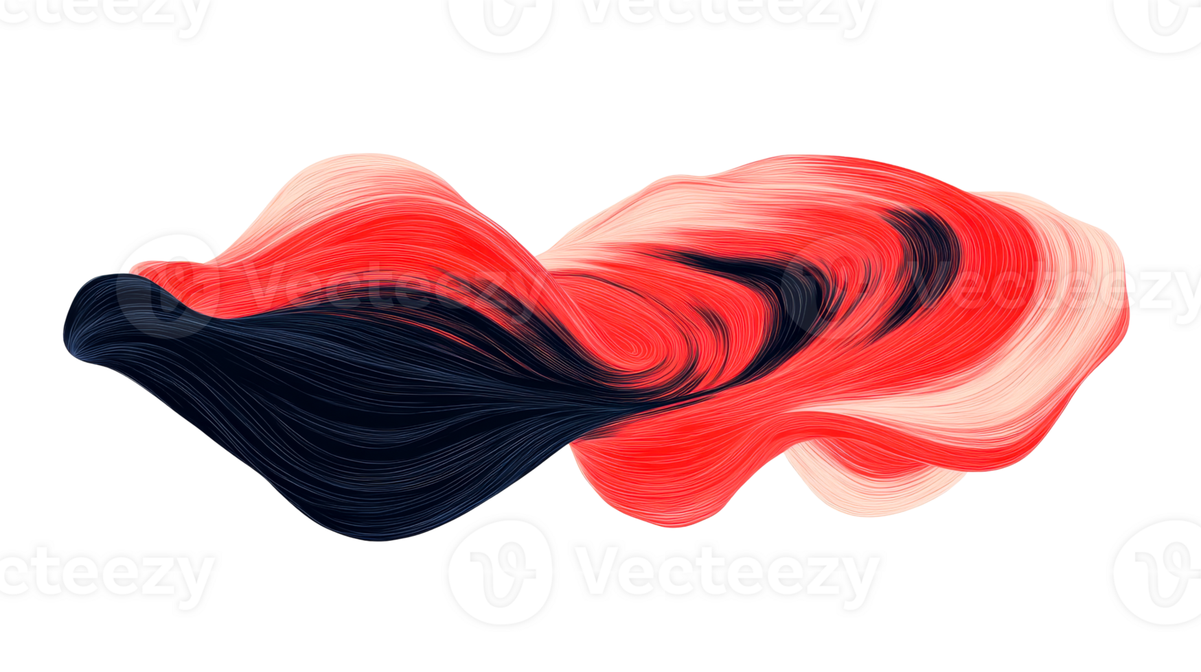 Abstract multicolored waves with swirl and flowing lines , cut out transparent png
