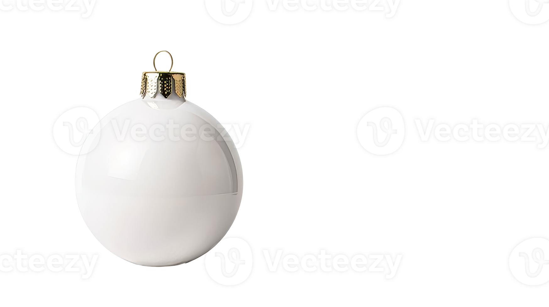 White Christmas ornament on black background, cut out transparent png