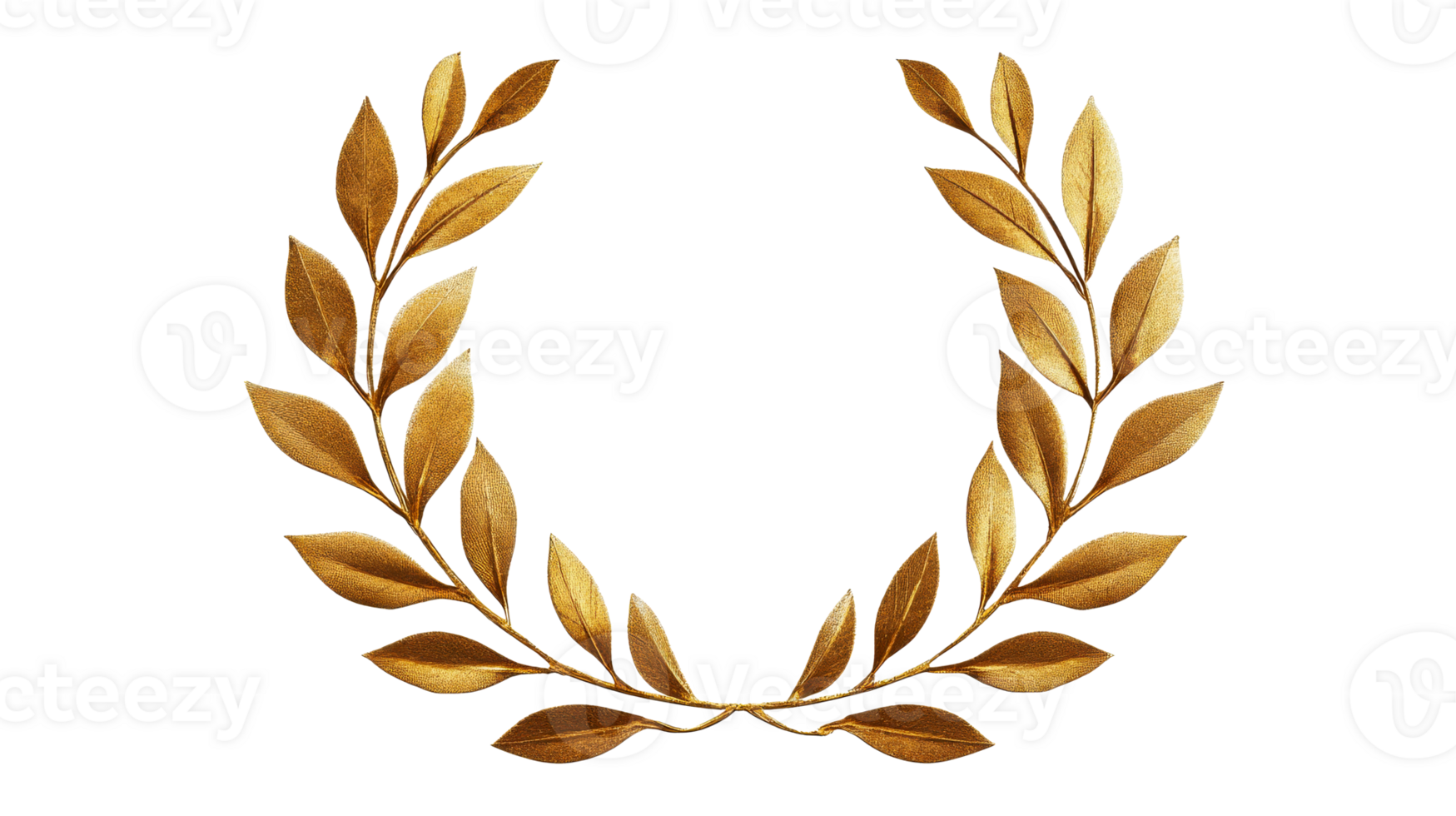 Golden laurel wreath, elegant award, celebration, cut out transparent png
