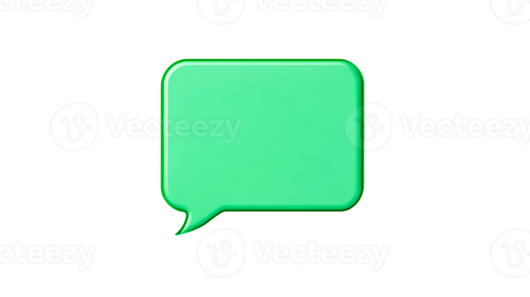Green speech bubble with rounded corners on transparent background png