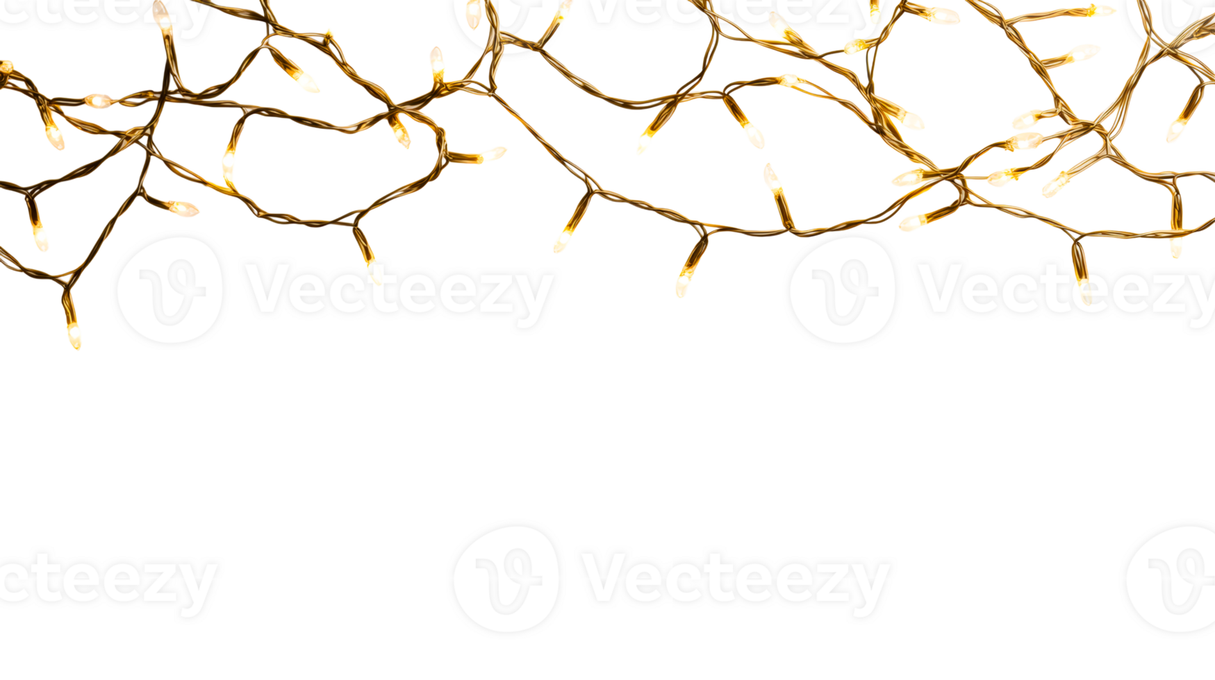 String lights with warm glow against transparent background png