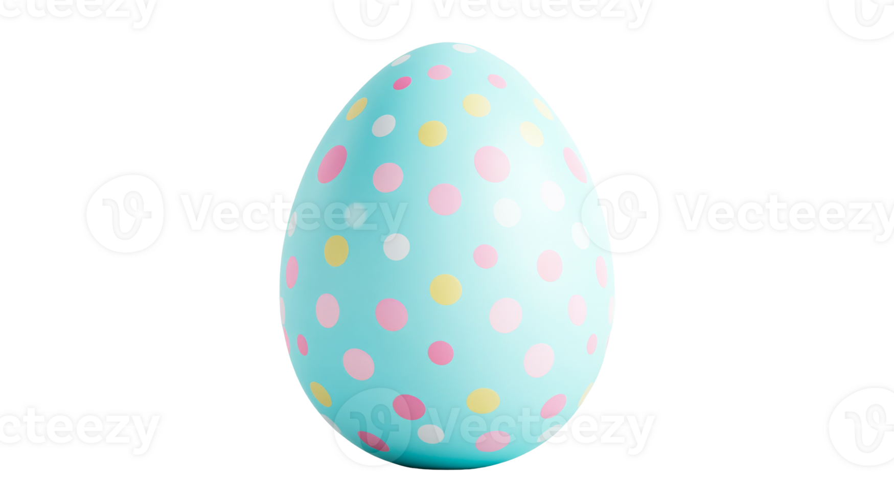 Light blue Easter egg with polka dots, festive celebration, cut out transparent png