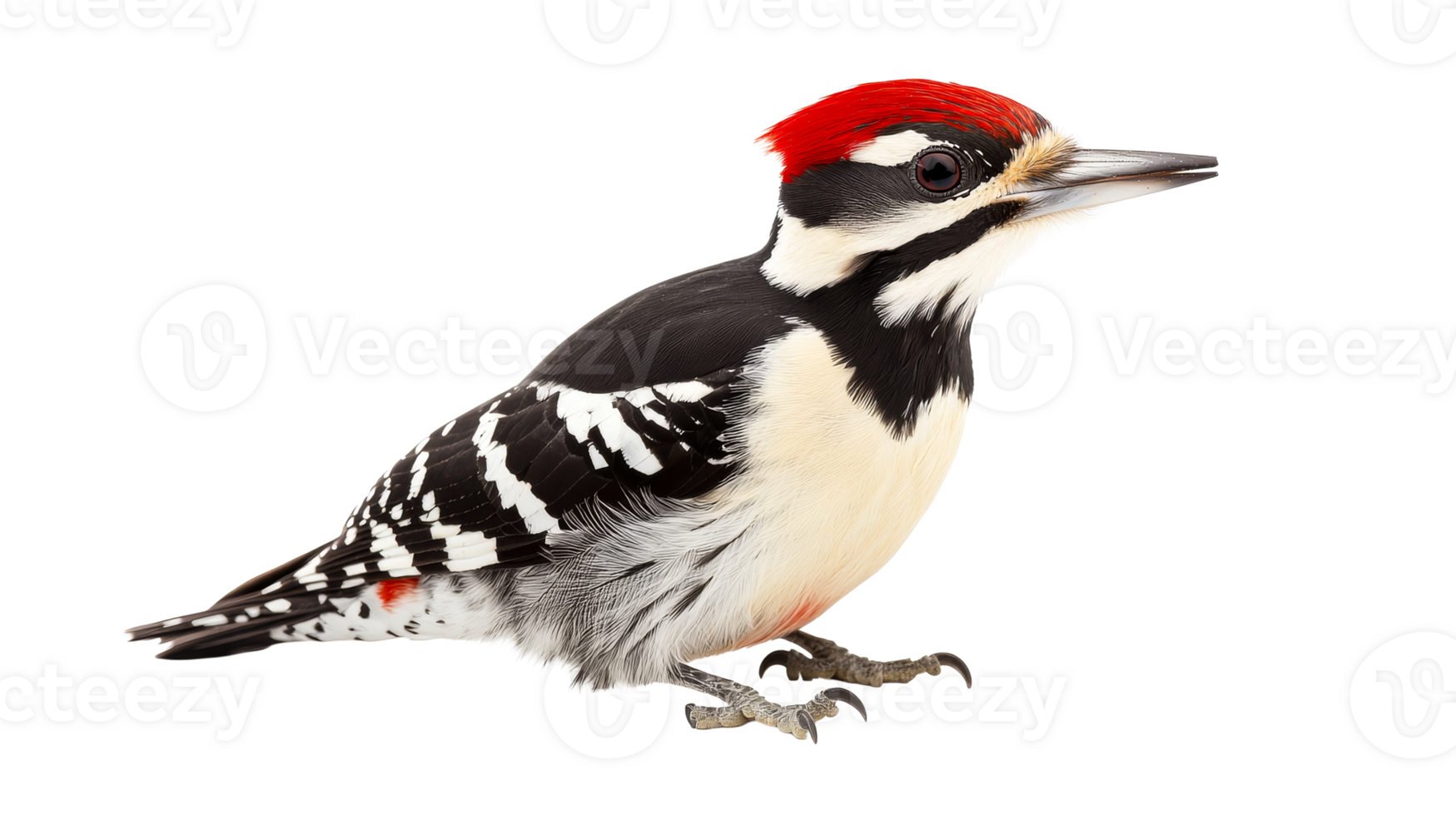 Colorful woodpecker perched quietly on a branch in the forest png
