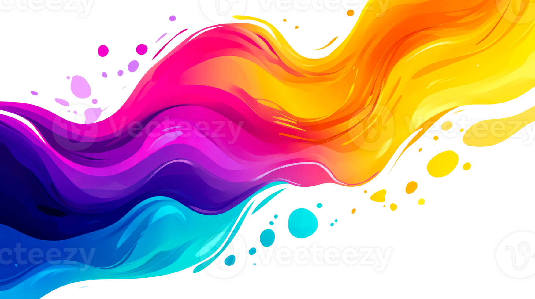 Abstract paint flow, colorful design element, vibrant artwork, cut out transparent png