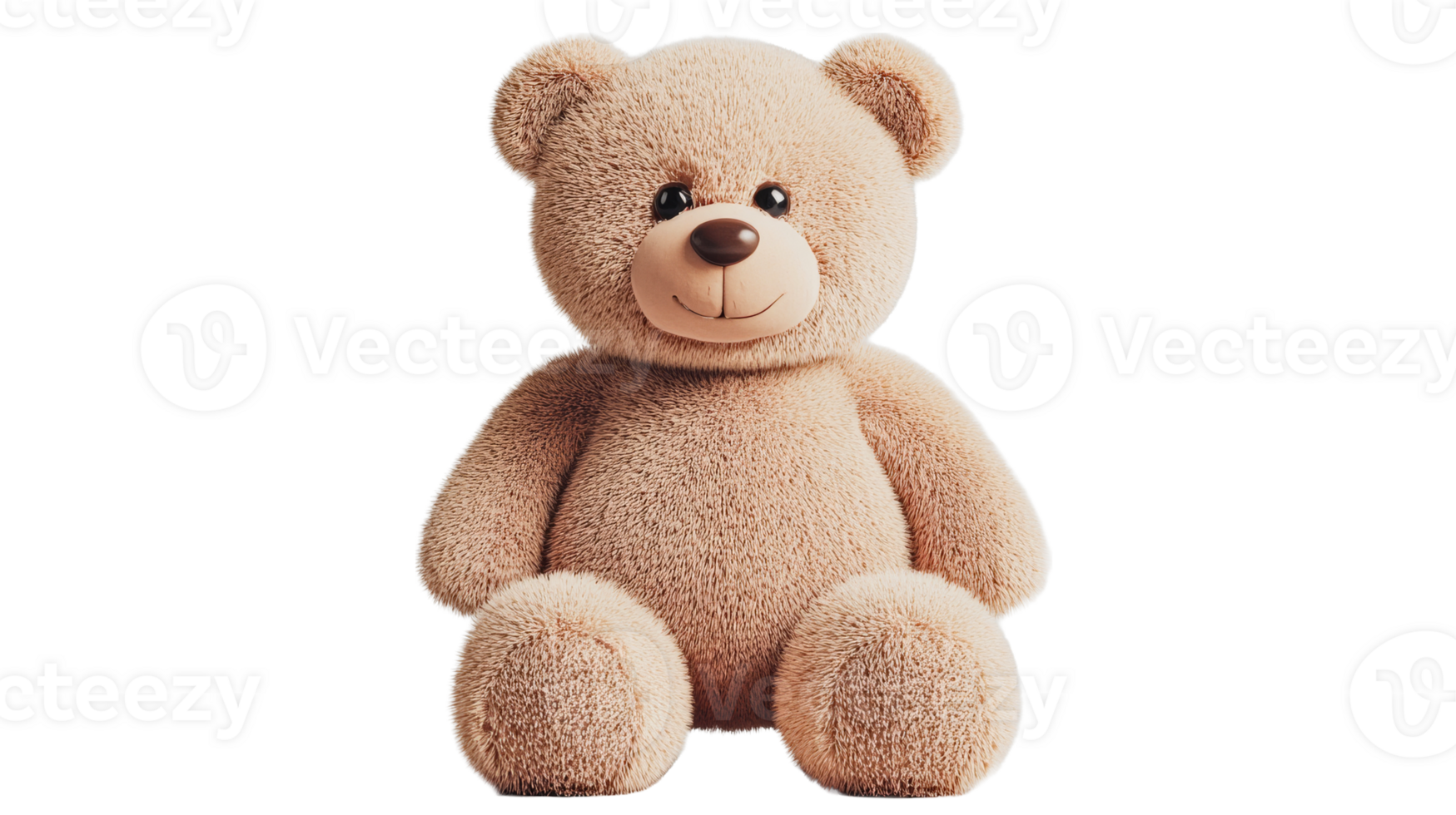 Cute teddy bear plush toy isolated, soft toy for children, cut out transparent png
