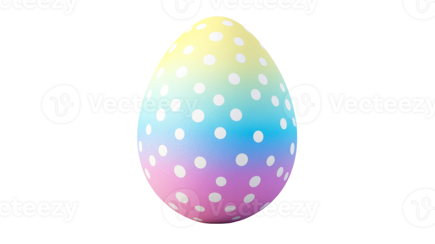 Pastel colored Easter egg, polka dots pattern, festive decor, isolated, cut out transparent png