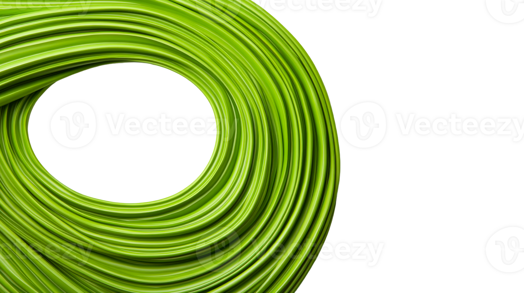 Abstract Green Swirl Design With Open Circle, cut out transparent png