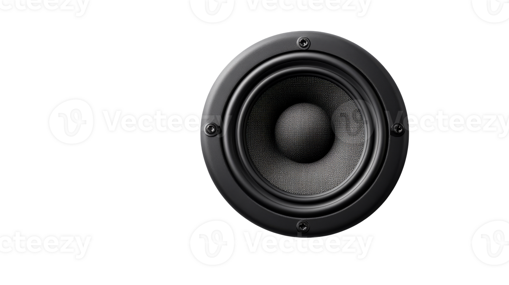Audio speaker with grill, studio sound system ,cut out transparent png