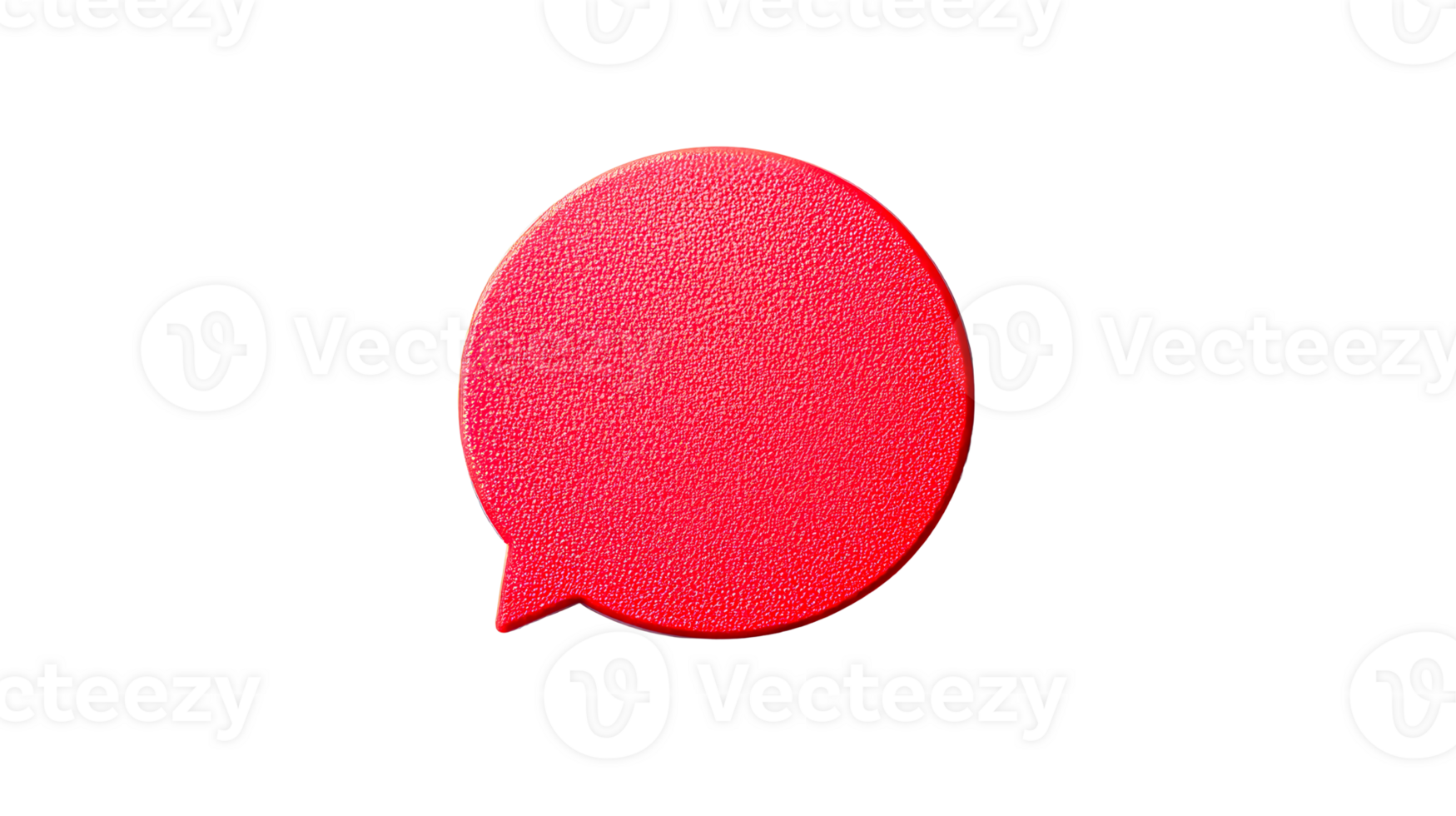 Red textured chat bubble, round shape, isolated element, cut out transparent png
