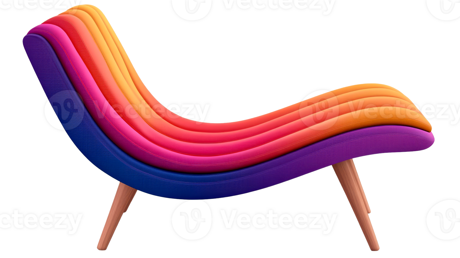 Stylish colorful chair, modern design, comfortable seating, cut out transparent png