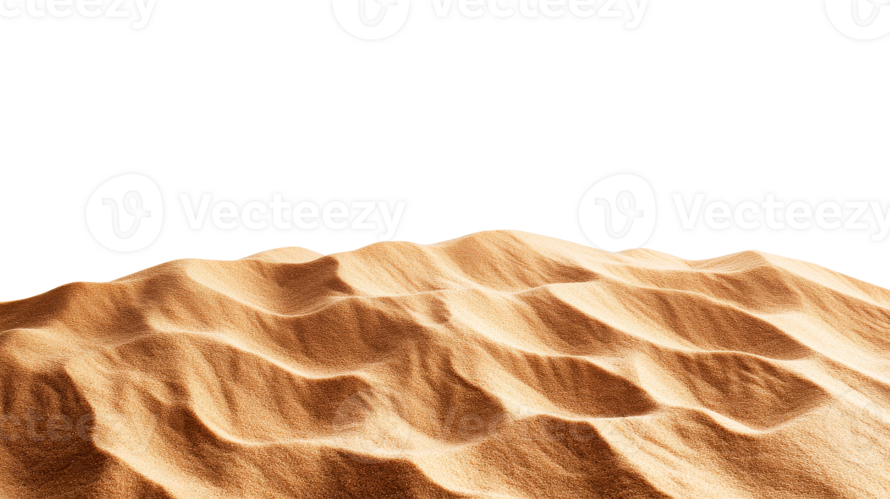 Sand dune with black background, cut out transparent png