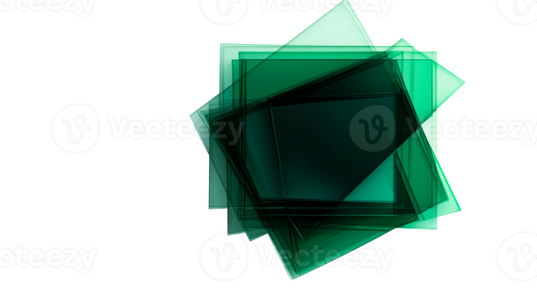 Green tinted squares, composition, abstraction, cut out transparent png