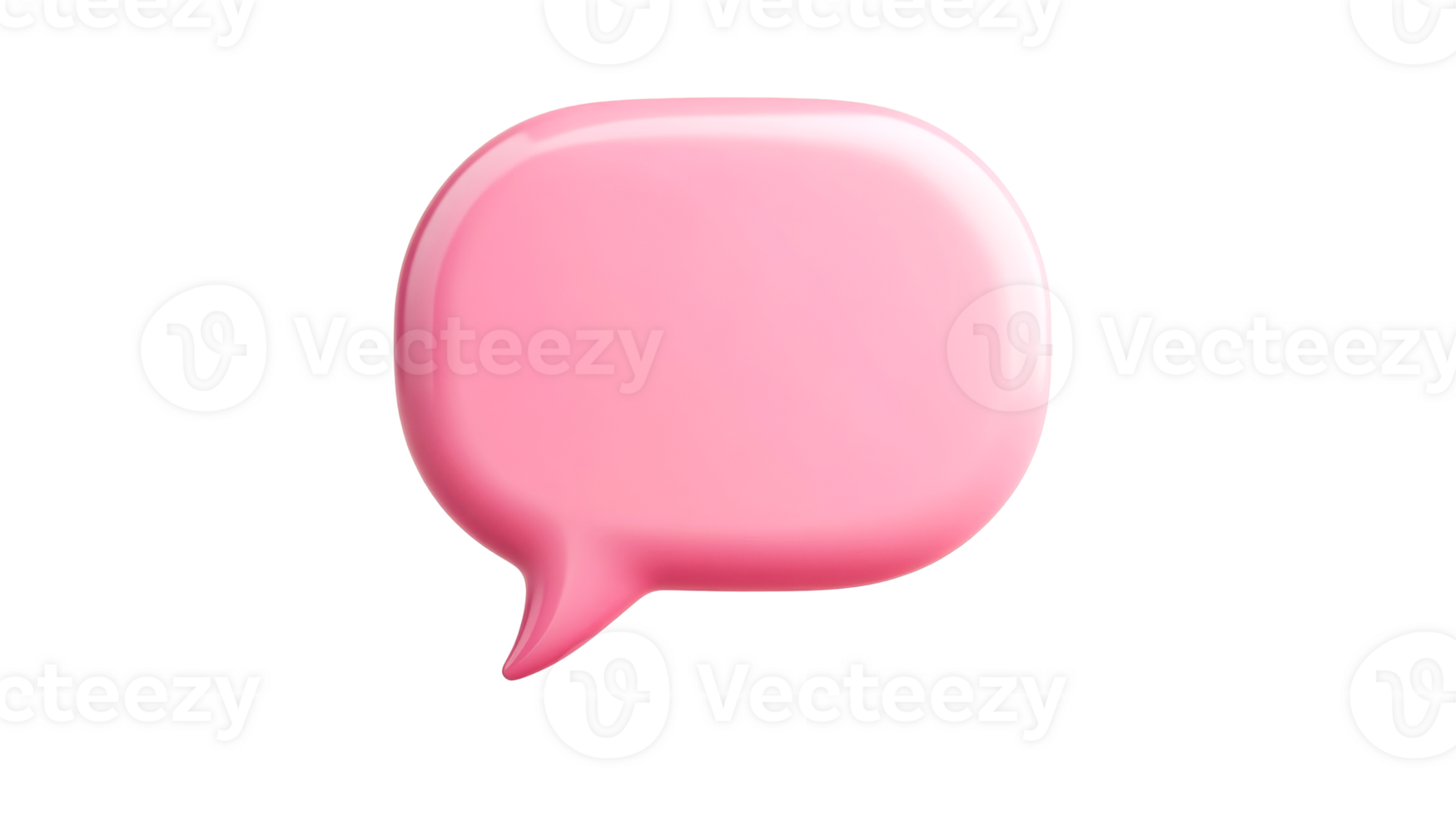 Pink speech bubble, communication, text, notification symbol, cut out transparent png