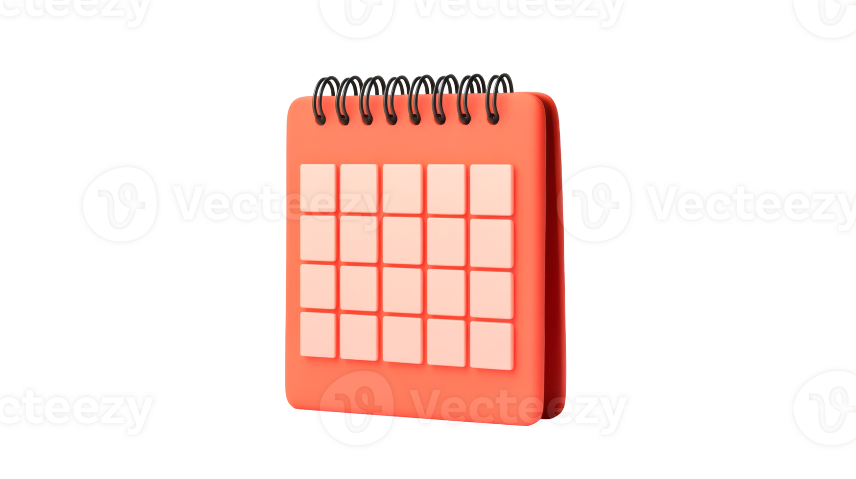 3D calendar, time organization, data notification, planning, cut out transparent png