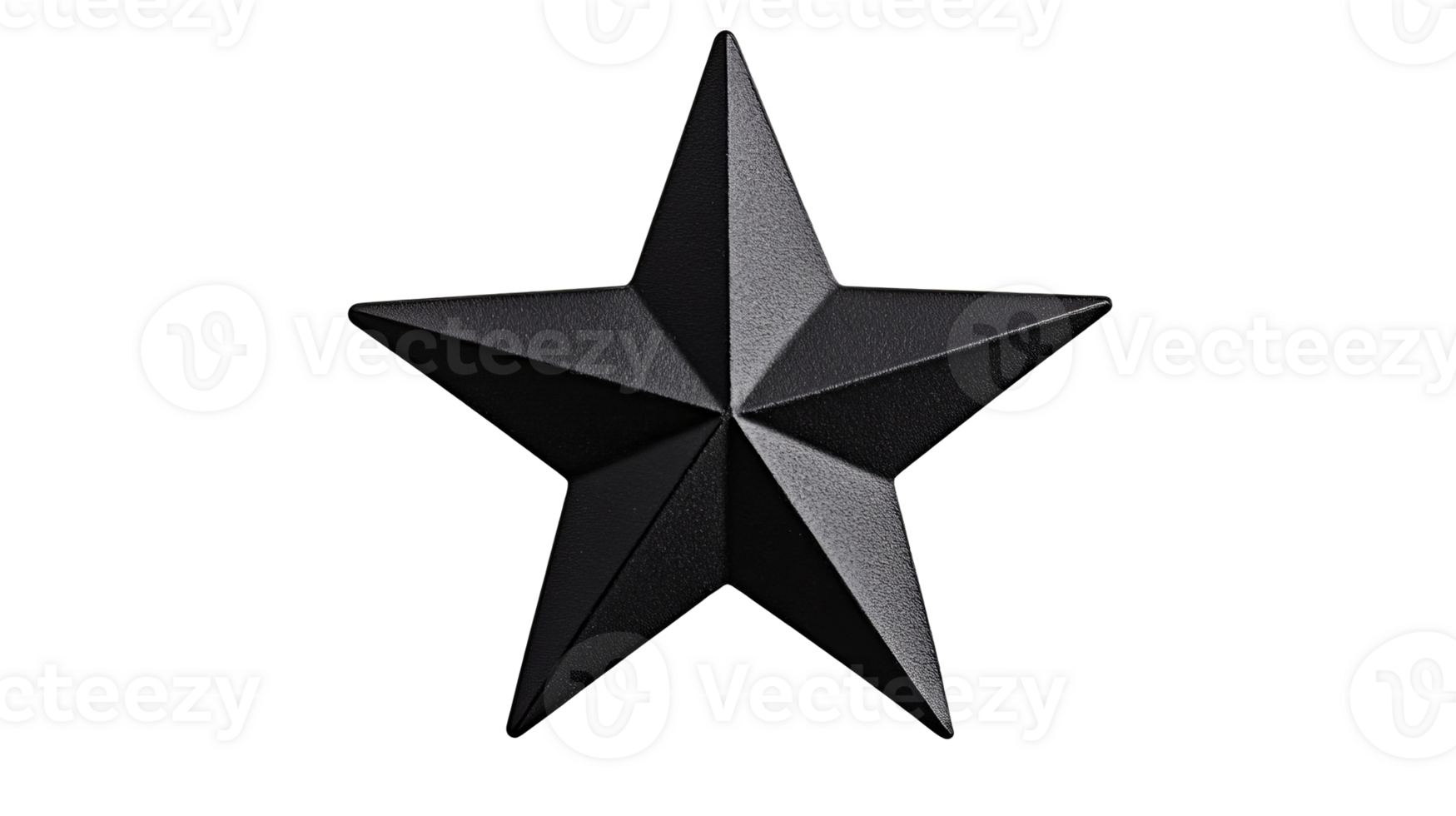 Shiny Black Star on Transparent Background, cut out transparent png