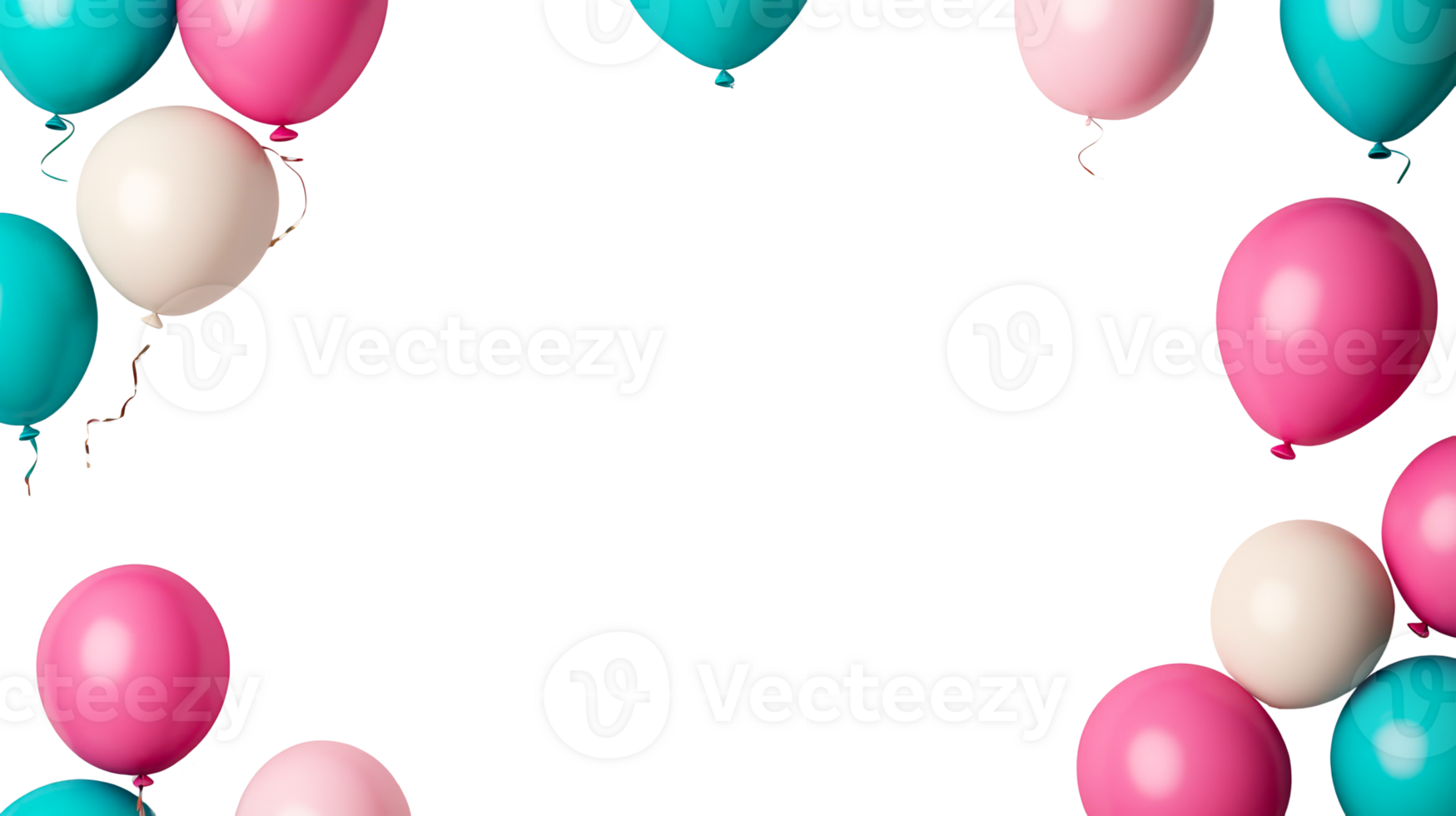 Festive Pink and Blue Balloons Frame, Party Celebration , cut out transparent png