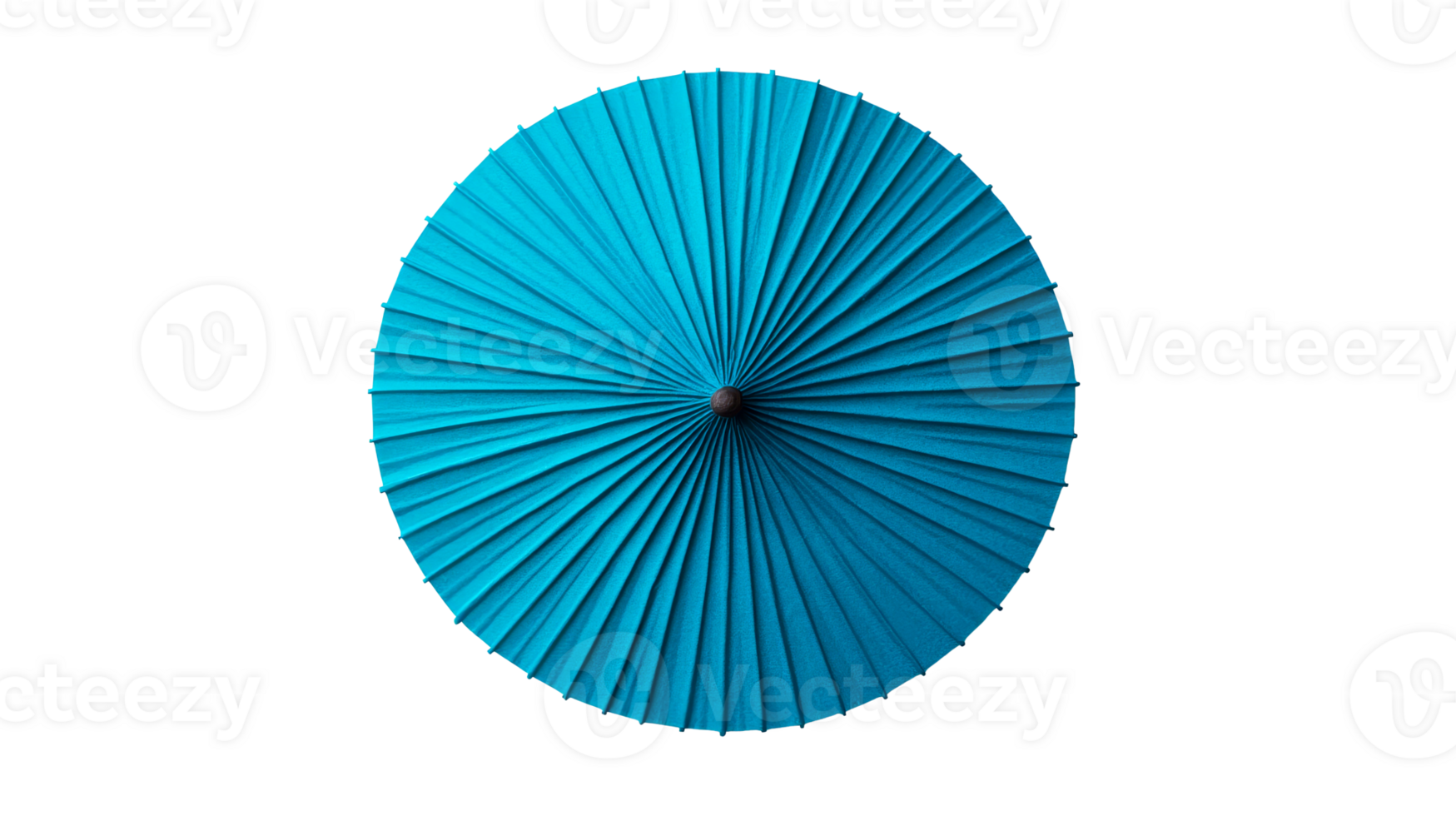 Elegant azure umbrella design, decorative and circular shape, cut out transparent png