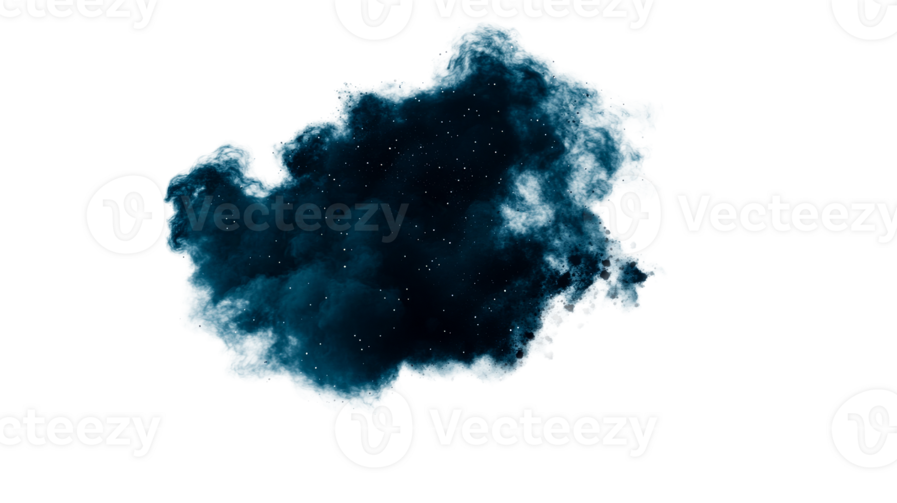 Blue nebula abstract, ethereal cloudscape, celestial, cosmos, galaxy, cut out transparent png