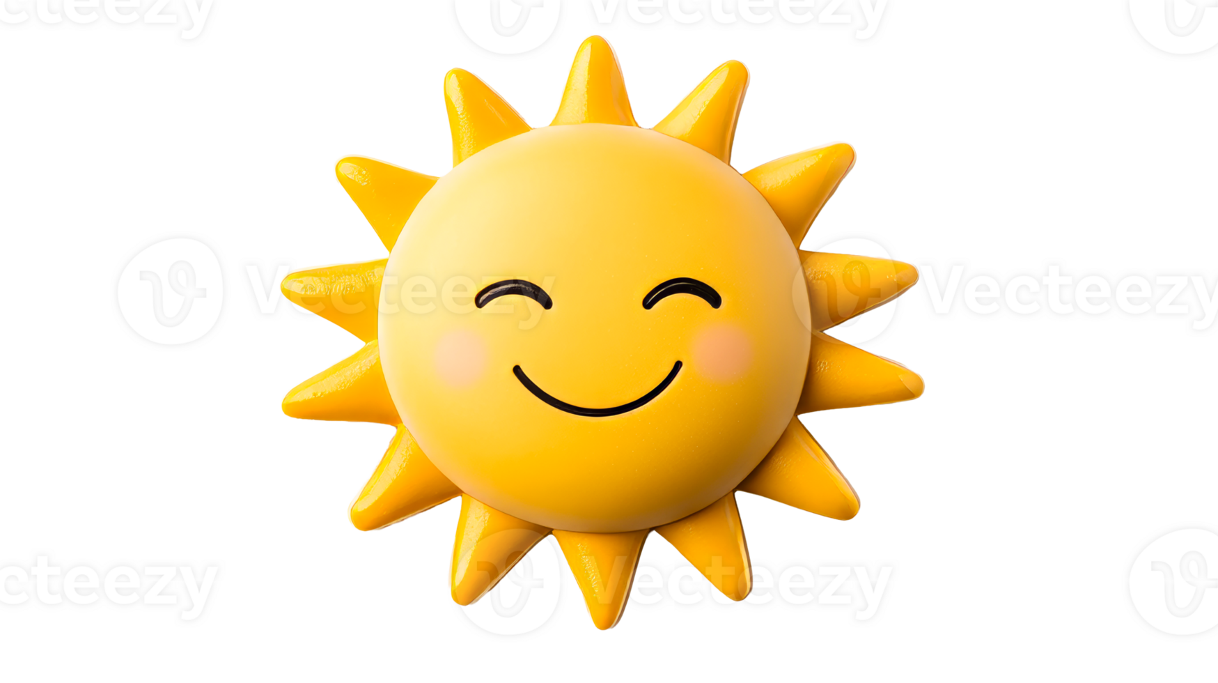 Cartoon Sun with Smiling Face Design, cut out transparent png