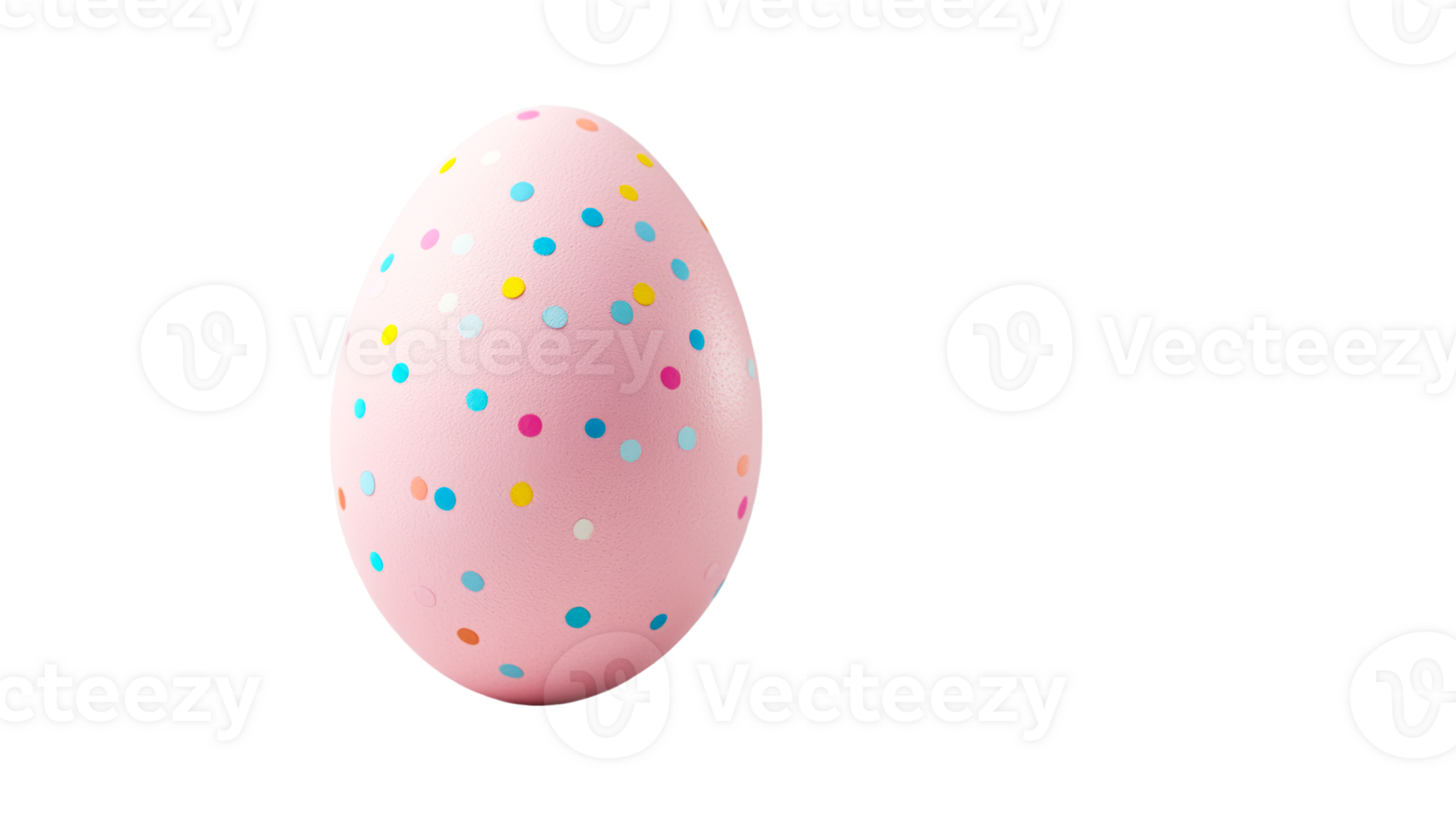 Easter egg with colorful dots on a transparent background, cut out transparent png