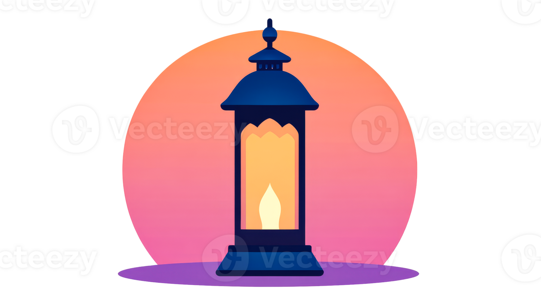 Ramadan lantern with candle, traditional symbol, cut out transparent png
