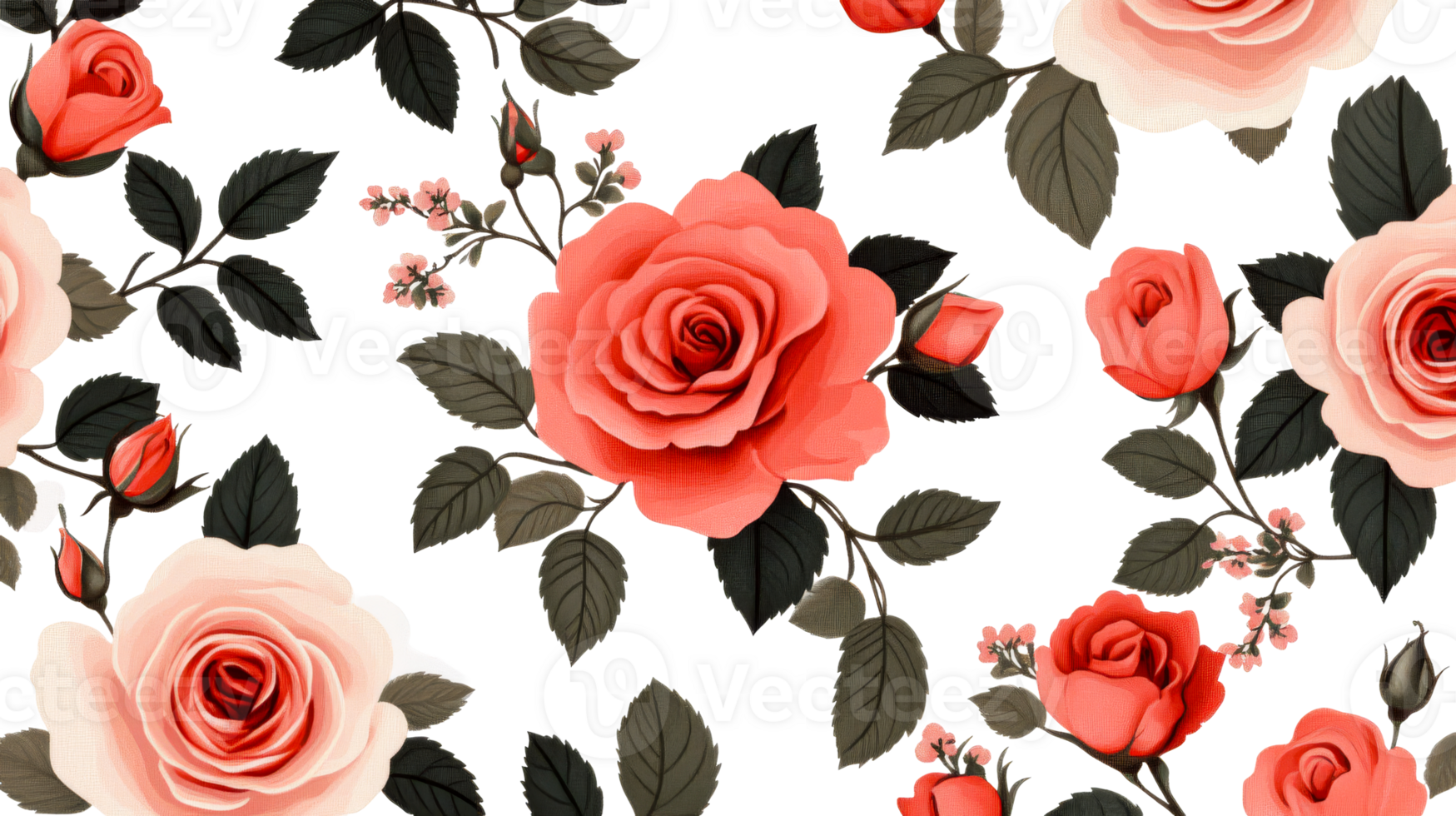 Roses floral ornament background, floral arrangement, coral, transparent png
