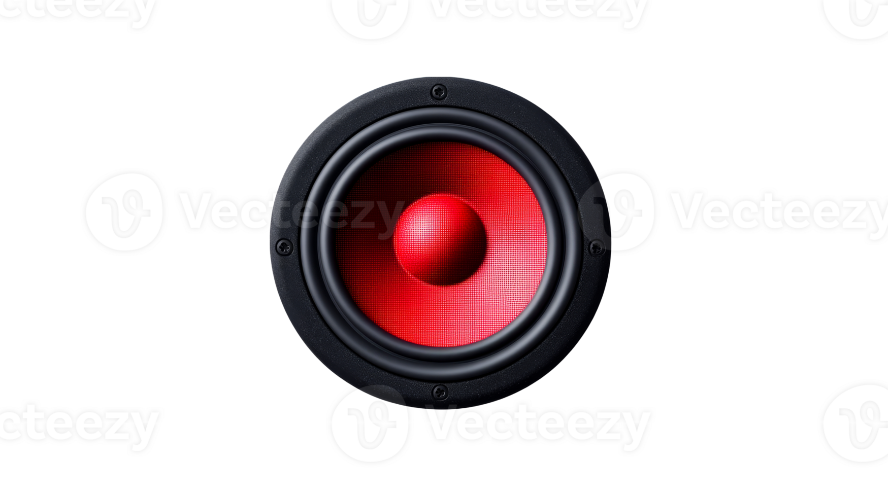 Red and Black Speaker with Round Center Design, cut out transparent png