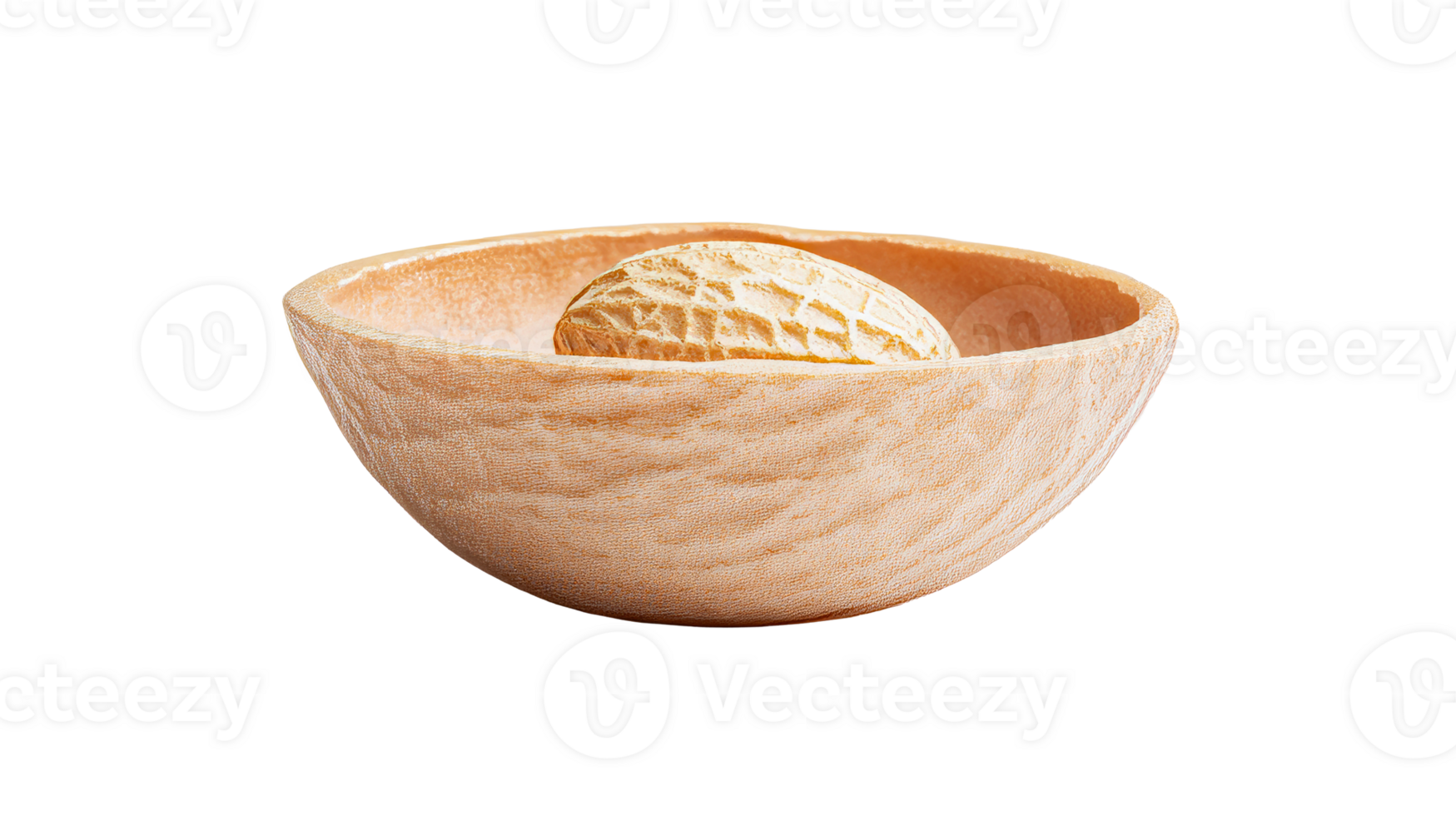 Peanut in textured bowl, nutritious snack, food photography, isolated, cut out transparent png