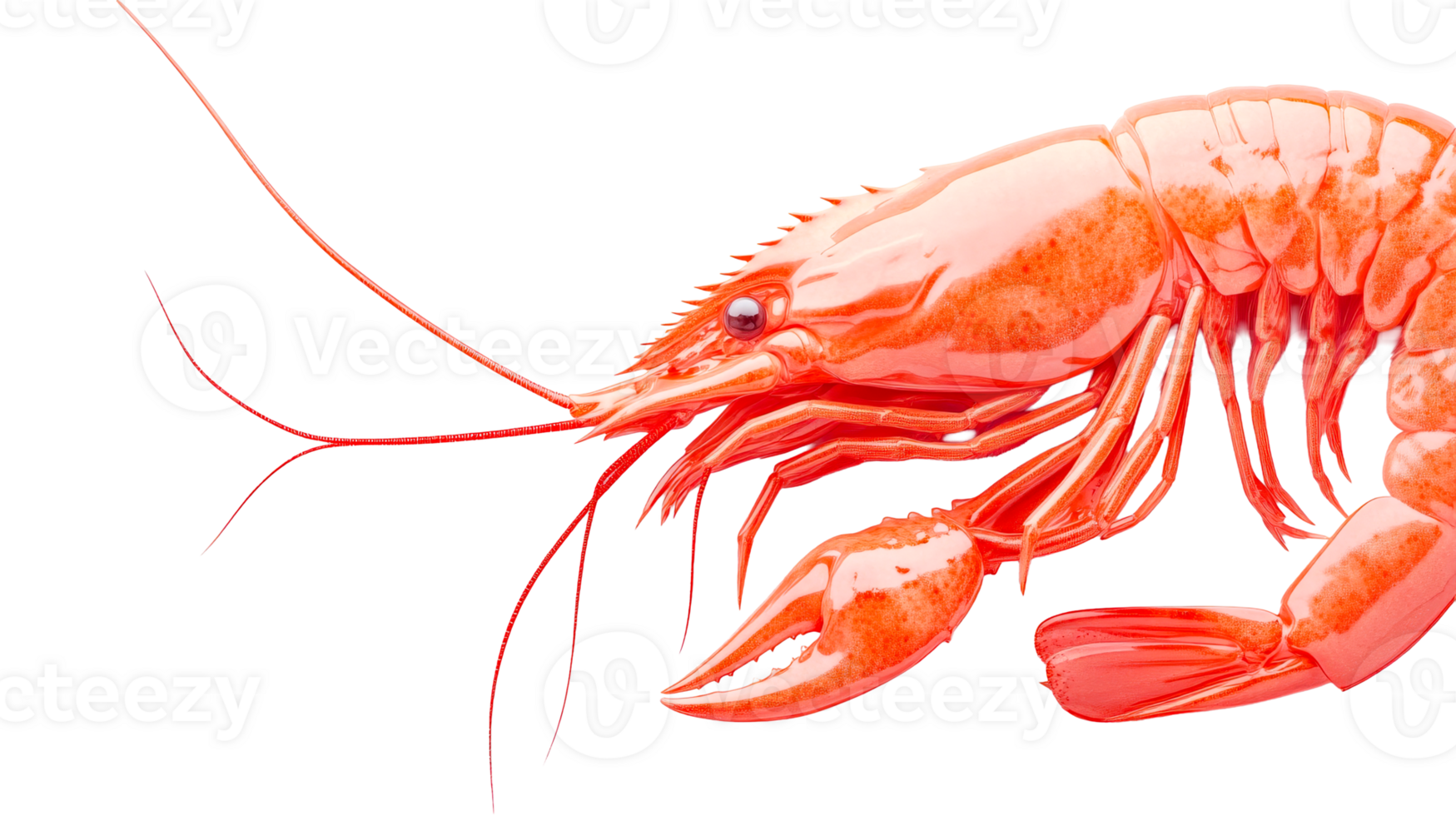 Red Shrimp Isolated, Seafood Cutout, Freshwater Prawn Isolated, cut out transparent png