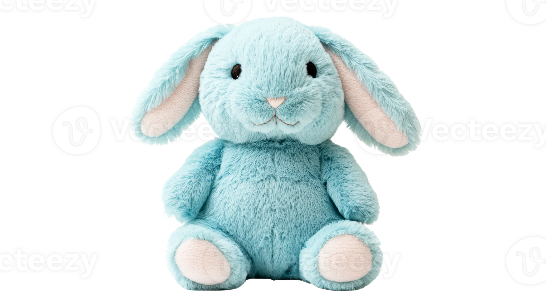 Blue stuffed rabbit toy for kids, cutout transparent png